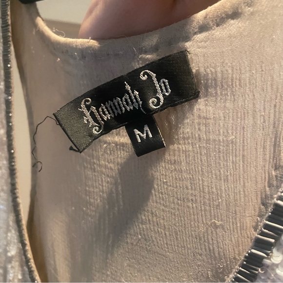 Hannah Jo Beige Sequin Beaded Tank Blouse - Picture 5 of 6